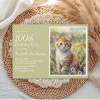 Niedlich Gelbe Orangenkatze Aquarell 100. Geburtst