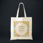 Niedlich Gelbe Pastete Abstraktes Brautparty Tragetasche<br><div class="desc">Niedliches modernes ästhetisches Gelb,  Blatt und rosa Pastellfarben Hübsches Abstraktes Swirl Custom Brautparty Tote Bag</div>