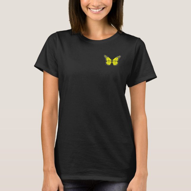 Niedlich-Gelbe Schmetterlingsgeschenk T-Shirt (Vorderseite)