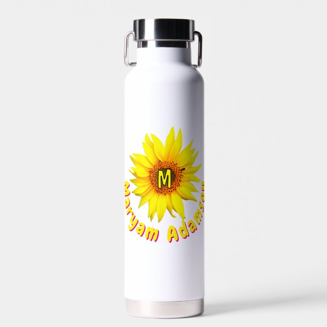 Niedlich Gelbe Sonnenblume (lange Bezeichnung + Mo Trinkflasche (Vorne)