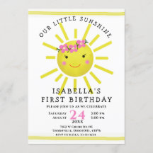 Niedlich Gelbe Sonnenschein 1. Geburtstag Party