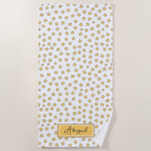 Niedlich-gelbe Sterne Pattern Beach Handtuch
