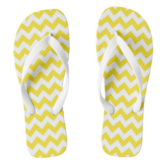 Niedlich Gelbe Zickzack Gemusterte Flip Flops