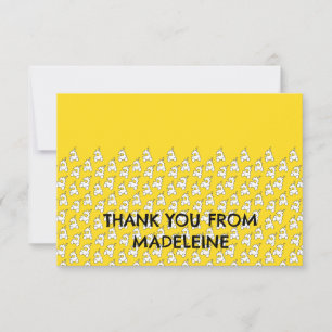 Niedlich Gelbe Züge auf Dankeschön-Karte Dankeskarte