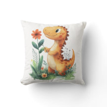 Niedlich Gelber Dinosaurier Holen einer Blume