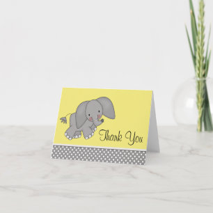Niedlich-gelber Elefant danke Ihnen Karten
