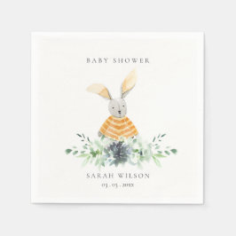 Niedlich-gelber Garten Foliage Babydusche Serviette