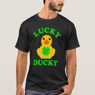 Niedlich-Gelber Gummi Duck Vier-Blätter C Lucky Du T-Shirt