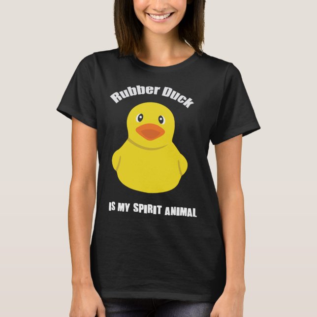 Niedlich-Gelber Gummiente Geist Tier T-Shirt (Vorderseite)