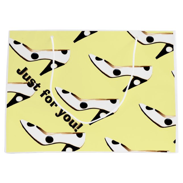 Niedlich-Gelber High Heel Shoe Große Geschenktüte (Vorderseite)