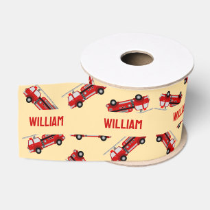 Niedlich-Gelber Individuelle Name-Feuerwehrfahrzeu Ripsband