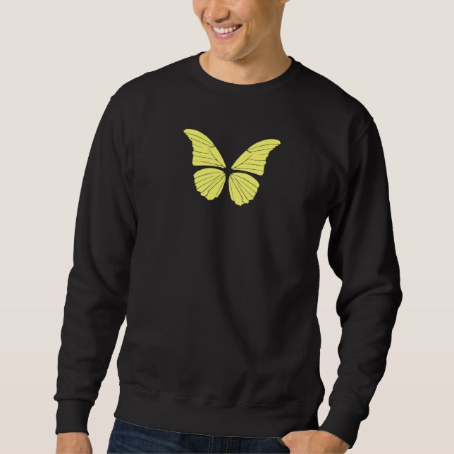 Niedlich-Gelber Schmetterling Sweatshirt (Vorderseite)