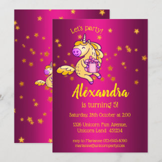 Niedlich-Gelbes Geburtstagsunkorn Einladung