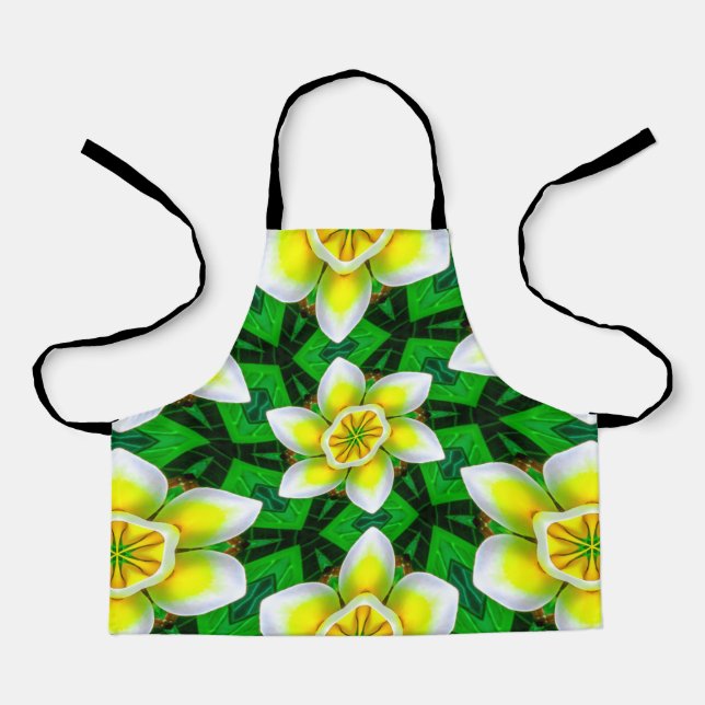 Niedlich-Gelbes Plumeria-Muster Schürze (Vorderseite)