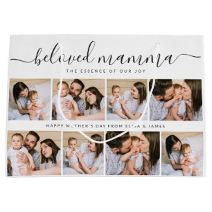 Niedlich Geliebte Mamma Mama Mütter Tag FotoCollag Große Geschenktüte