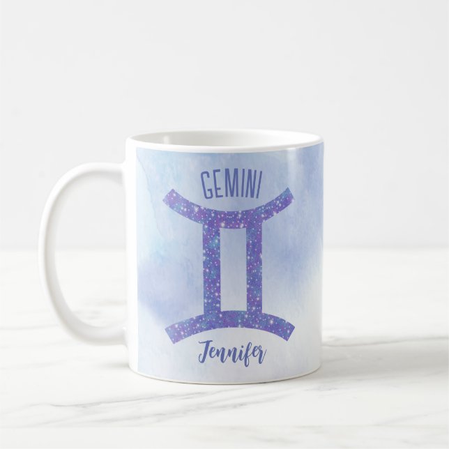 Niedlich Gemini Astrologie Signieren Personalisier Kaffeetasse (Links)
