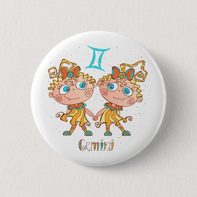 Niedlich Gemini Twins Button (Vorderseite)