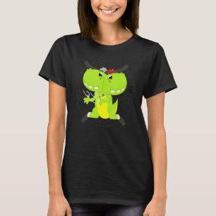 Niedlich Gemini Zodiac Sign Astrologie T Rex Dinos T-Shirt