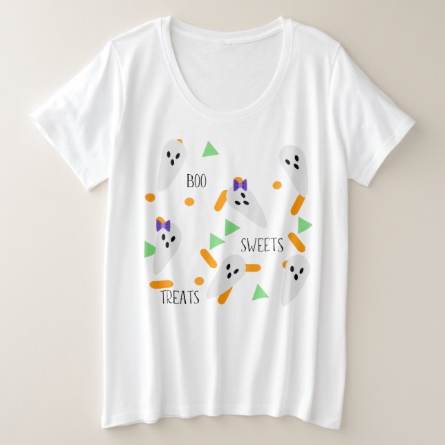 Niedlich geometrische Geistersprinklen KostümParty Große Größe T-Shirt (Design vorne)
