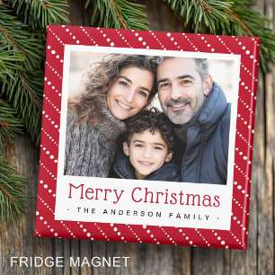 Niedlich gepunktete Streifen fröhliches Weihnachts Magnet