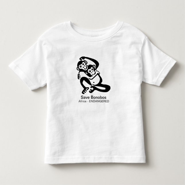 Niedlich Gerettet BONOBOS-gefährdete Tiergrafik - Kleinkind T-shirt (Vorderseite)