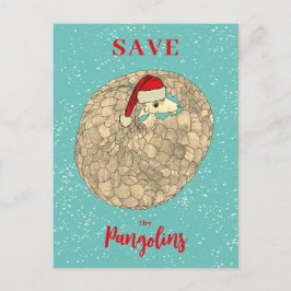 Niedlich Gerettet Weihnachtsbudget Pangolin Feiertagspostkarte