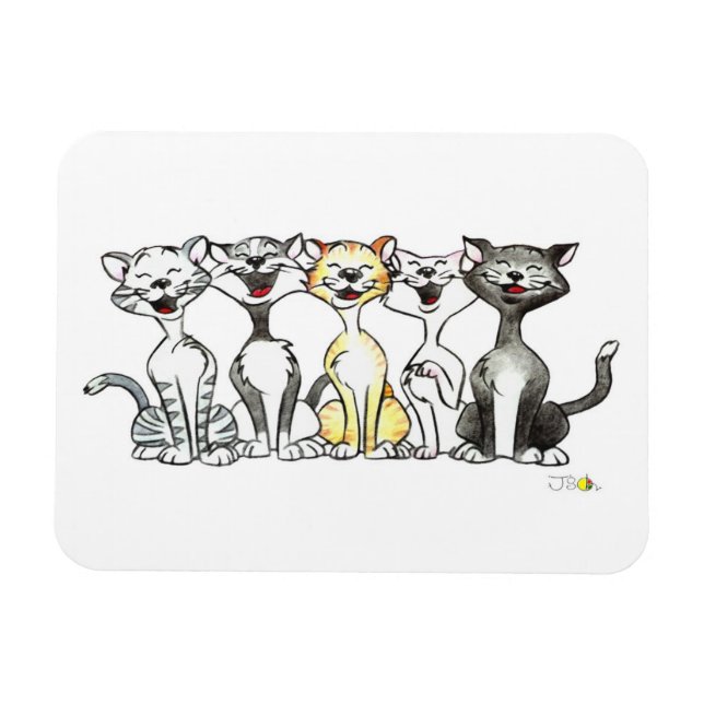 Niedlich gesang Katzen Magnet (Horizontal)