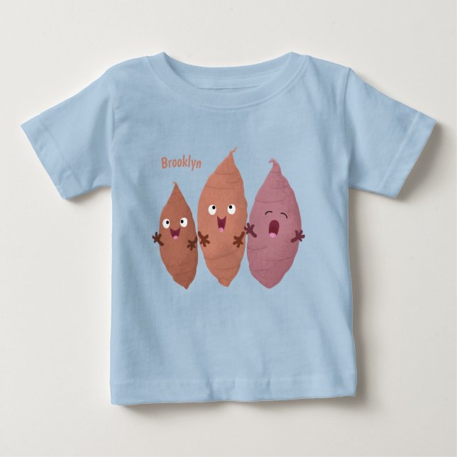 Niedlich gesang Süßkartoffeln Cartoon Gemüse Baby T-shirt (Vorderseite)
