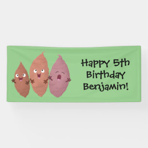 Niedlich gesang Süßkartoffeln Cartoon Gemüse Banner