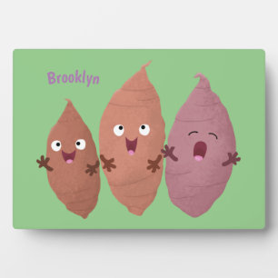 Niedlich gesang Süßkartoffeln Cartoon Gemüse Fotoplatte