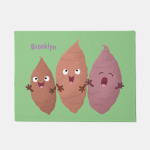 Niedlich gesang Süßkartoffeln Cartoon Gemüse Fußmatte