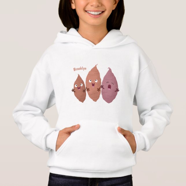 Niedlich gesang Süßkartoffeln Cartoon Gemüse Hoodie (Vorderseite)