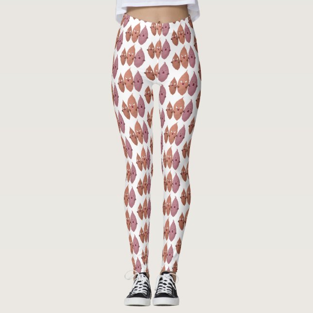 Niedlich gesang Süßkartoffeln Cartoon Gemüse Leggings (Vorderseite)