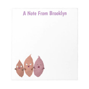 Niedlich gesang Süßkartoffeln Cartoon Gemüse Notizblock