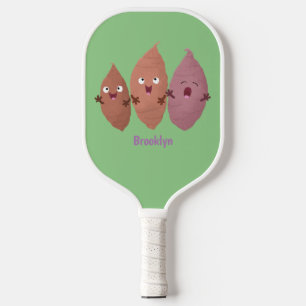 Niedlich gesang Süßkartoffeln Cartoon Gemüse Pickleball Schläger