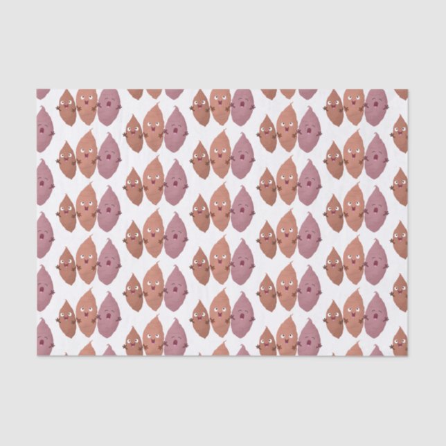 Niedlich gesang Süßkartoffeln Cartoon Gemüse Seidenpapier (Vorderseite)