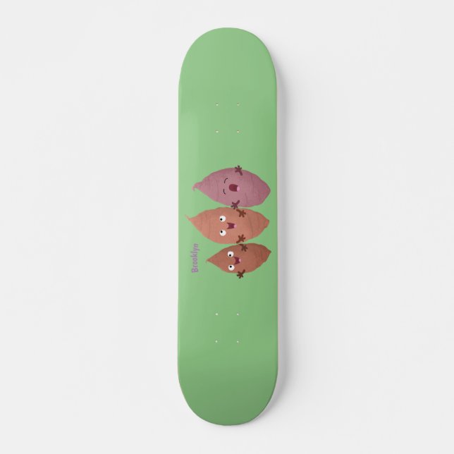 Niedlich gesang Süßkartoffeln Cartoon Gemüse Skateboard (Vorne)