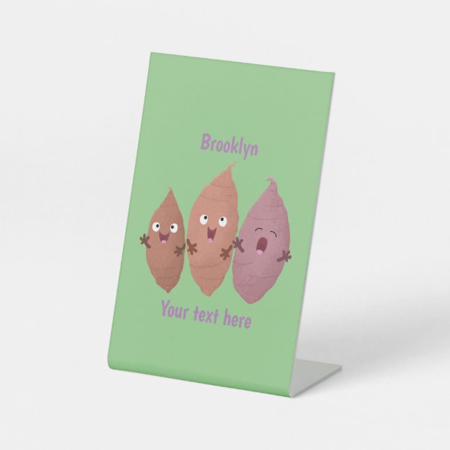 Niedlich gesang Süßkartoffeln Cartoon Gemüse Sockelschild (Vorderseite)