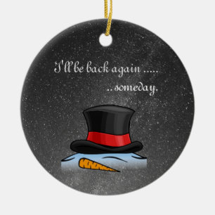 Niedlich geschmolzener Snowman Alte Seidenraupe Keramik Ornament