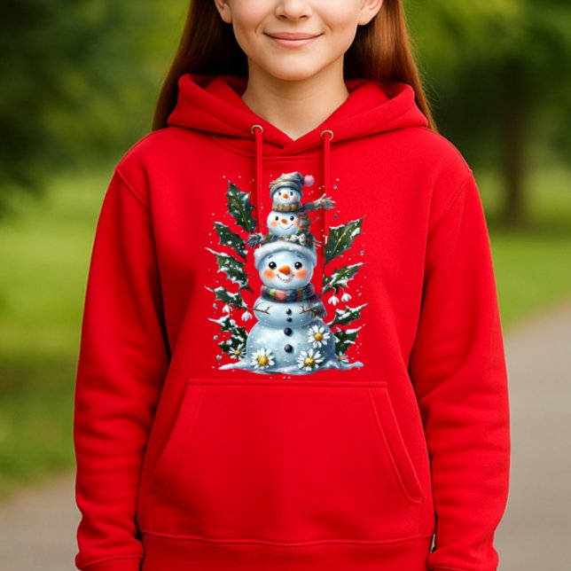 Niedlich gestapelte Snowmen Kids Hoodie Design - U (Von Creator hochgeladen)