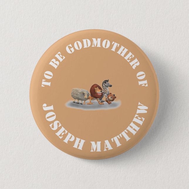 Niedlich gestopfte Tiere Button (Vorderseite)