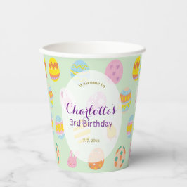 Niedlich gestrichenes Ei Muster Green Kindergeburt Pappbecher