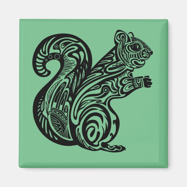 Niedlich Gezeichnet Eichhörnchen Magnet (Vorne)