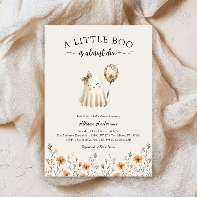 Niedlich Ghost Baby Dusche Halloween Einladung (Von Creator hochgeladen)
