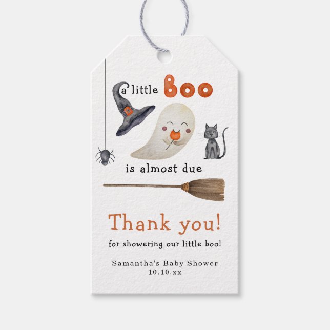 Niedlich Ghost Baby Dusche Vielen Dank Geschenkanhänger (Vorderseite)