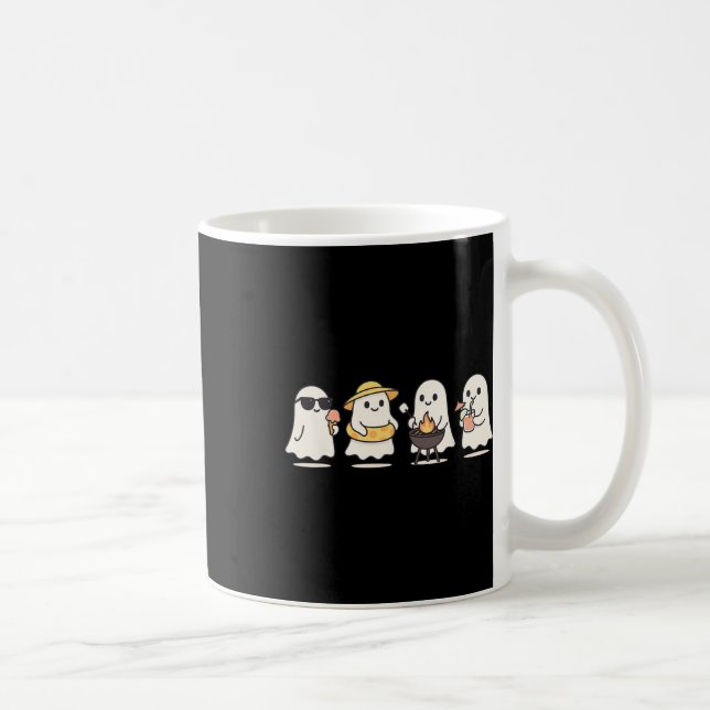 Niedlich Ghost Beach Urlaub SommerHalloween Grille Kaffeetasse (Rechts)