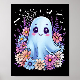 Niedlich Ghost Blumen Halloween Kostüm Girl Frauen Poster
