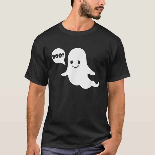 Niedlich Ghost Boo Funny Ghost Image Halloween Kos T-Shirt (Vorderseite)