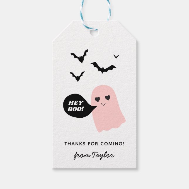 Niedlich Ghost Boo Name Halloween Geburtstag Geschenkanhänger (Vorderseite)