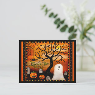 Niedlich Ghost Boo Spider Kids Halloween Postkarte